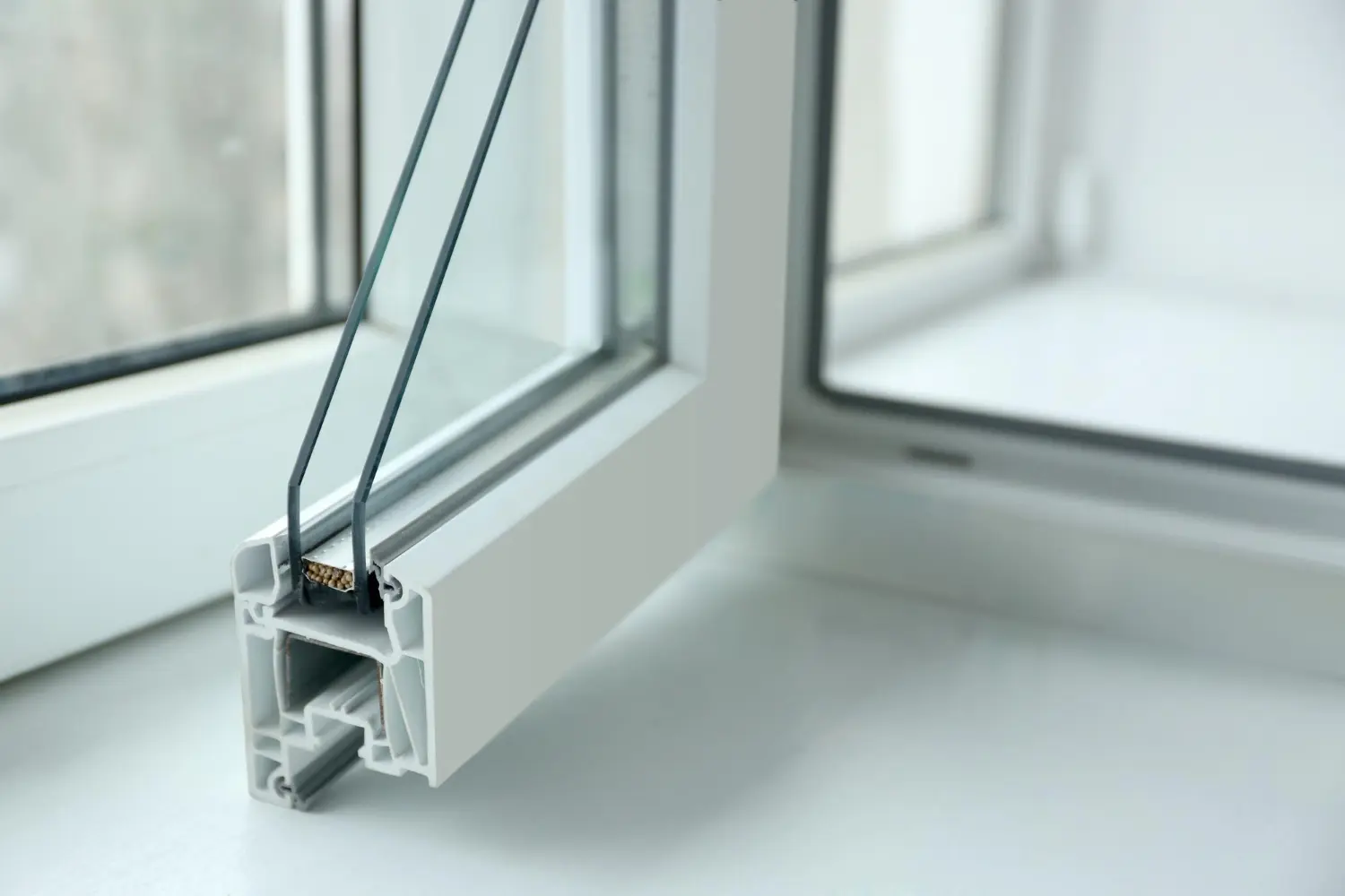 Infisso PVC installato in ambiente moderno